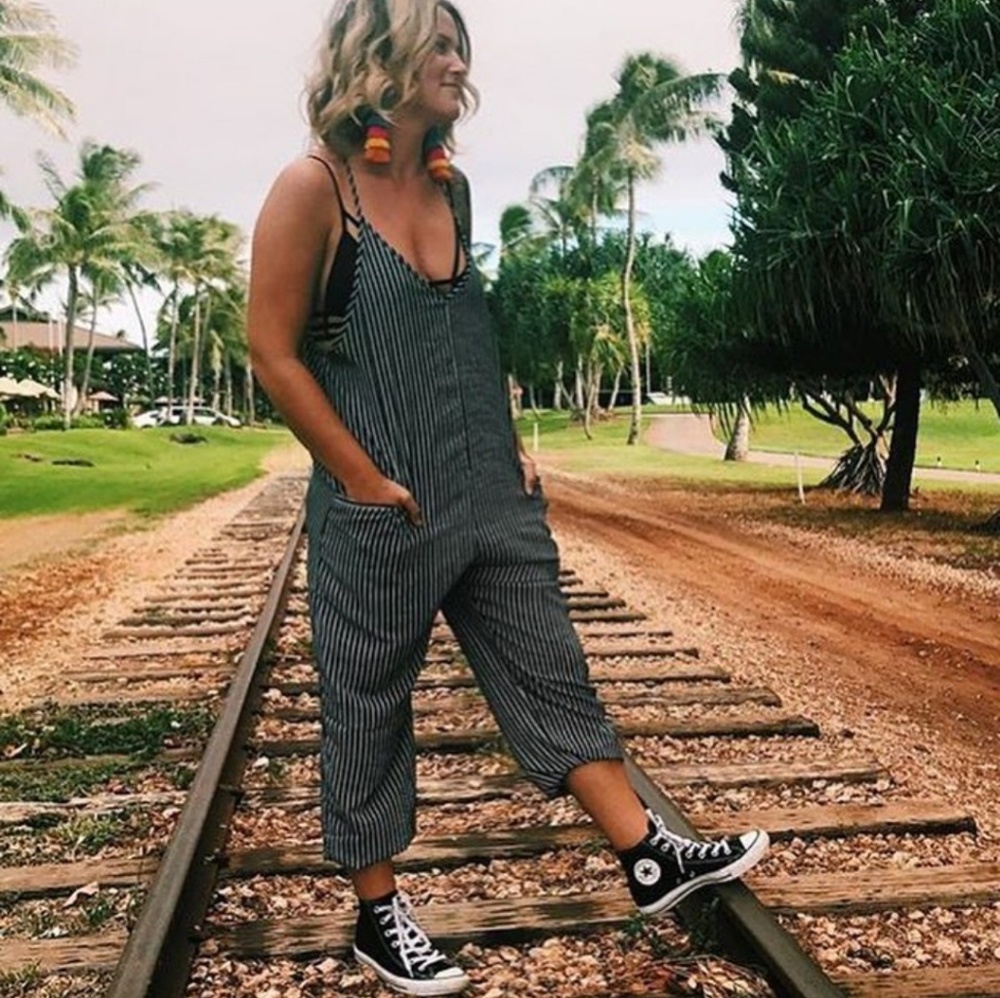 Black and White Stripe Romper